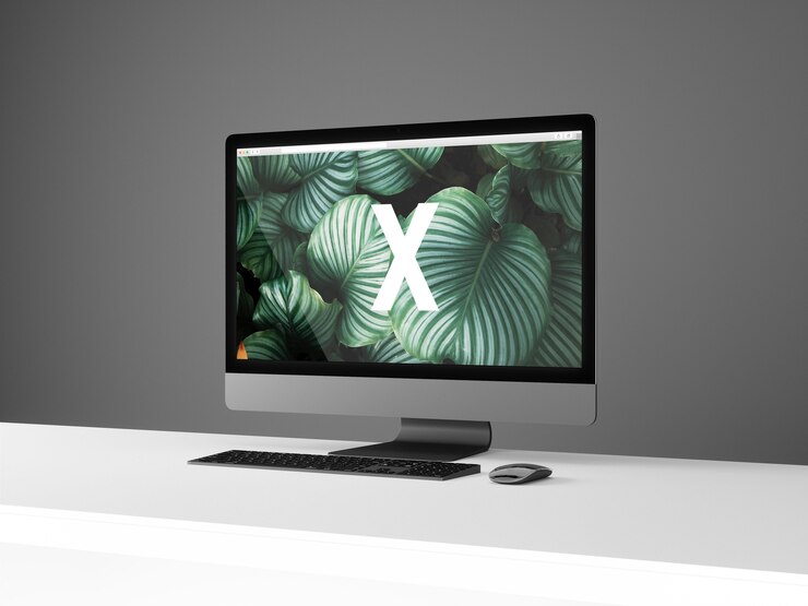 PSD vista lateral de una pantalla de la maqueta 2018