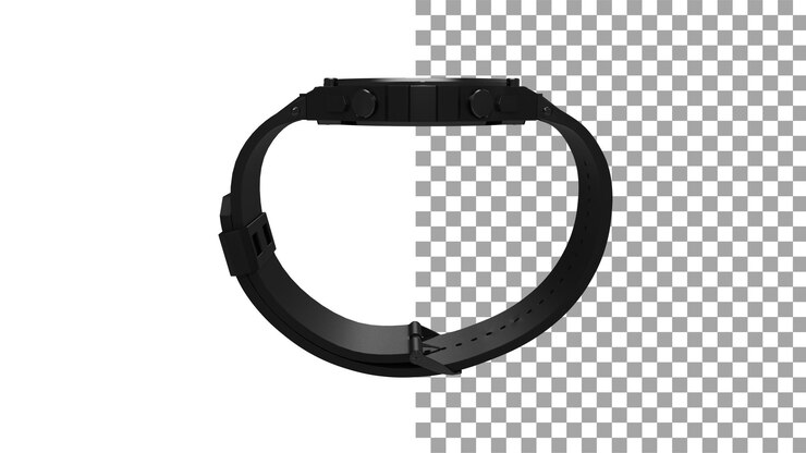 PSD vista lateral de smartwatch sin render 3d de sombra