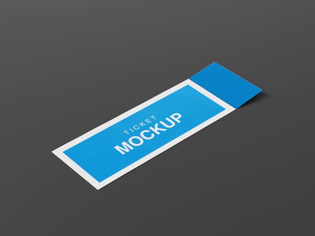 Vista laterale del mockup del biglietto