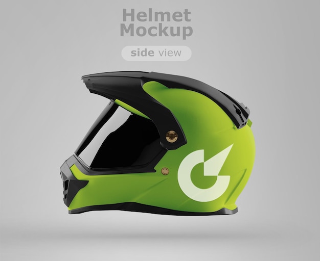 Vista laterale mockup casco moto premium