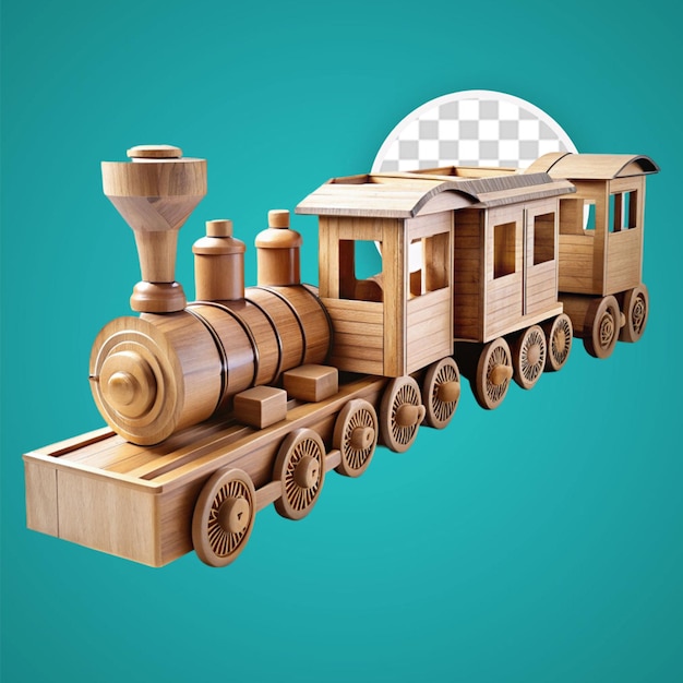 PSD vista de un modelo de tren de juguete en 3d