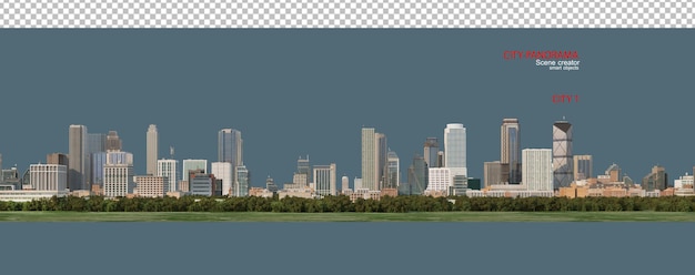 PSD vista panorâmica da cidade