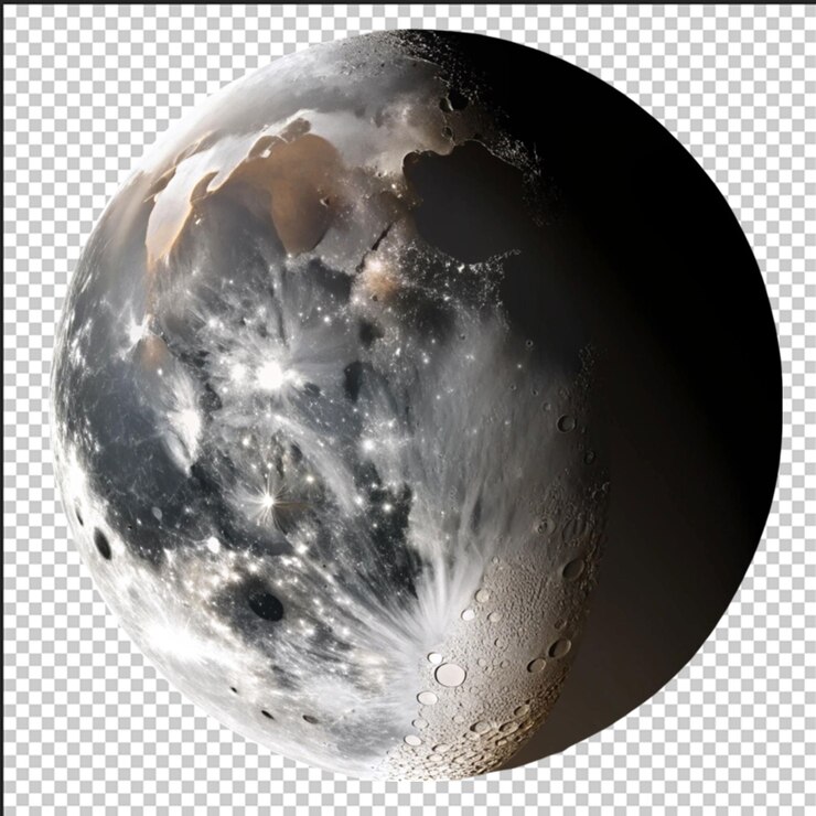 PSD vista panoramica della luna notturna a grandi dimensioni