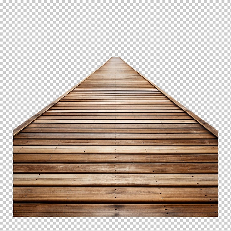 PSD vista panorámica de un muelle de madera aislado sobre un fondo transparente