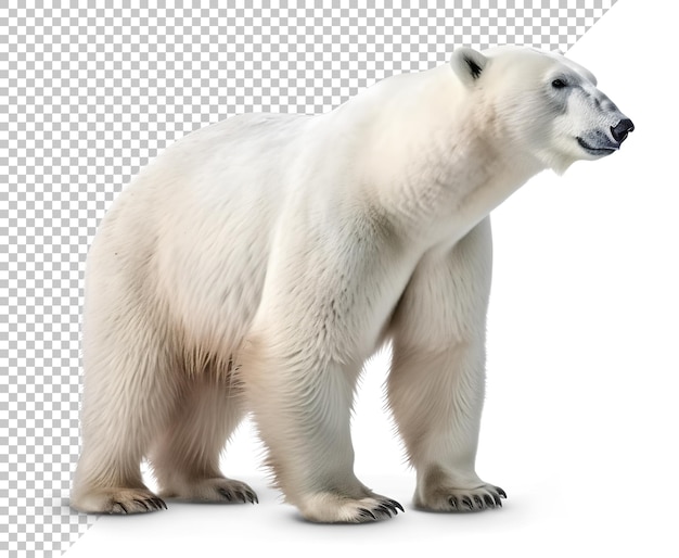 PSD vista de perfil del oso polar fondo aislado