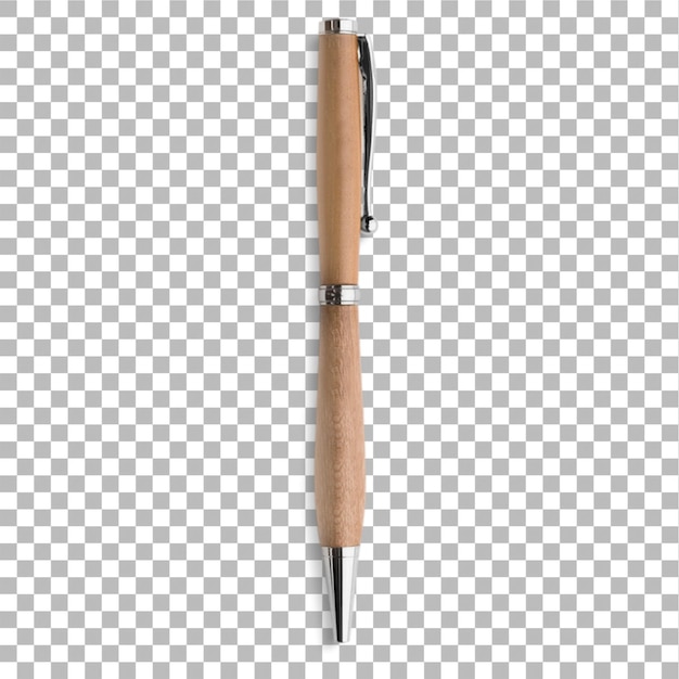 Vista realista de la pluma de madera aislada contra un fondo plano adecuada para mejorar los elementos de su proyecto de diseño