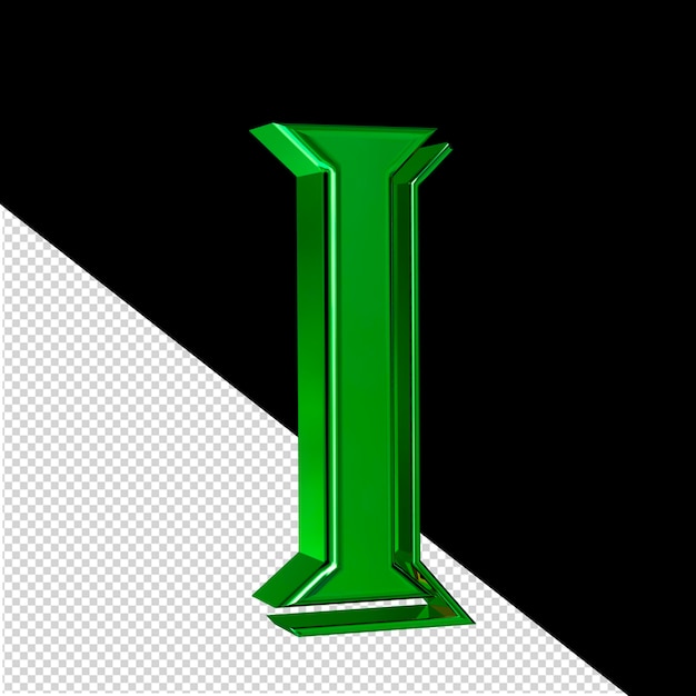 Vista de símbolo verde desde la letra i izquierda
