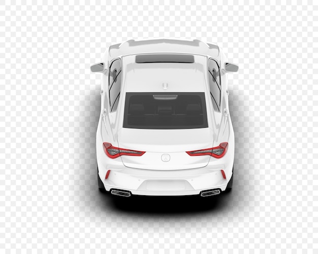 Vista superior de un automóvil deportivo blanco moderno