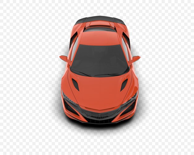Vista superior del automóvil deportivo naranja