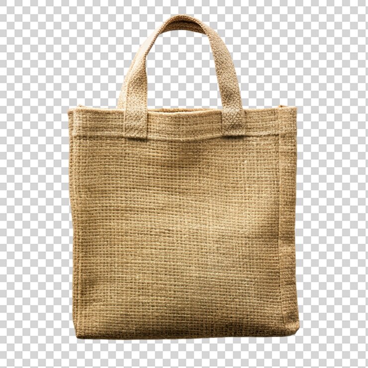 PSD vista superior de la bolsa de saco aislada sobre un fondo transparente