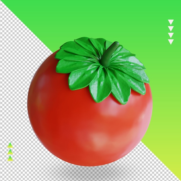 Vista superior de renderização de tomate vegetal 3d