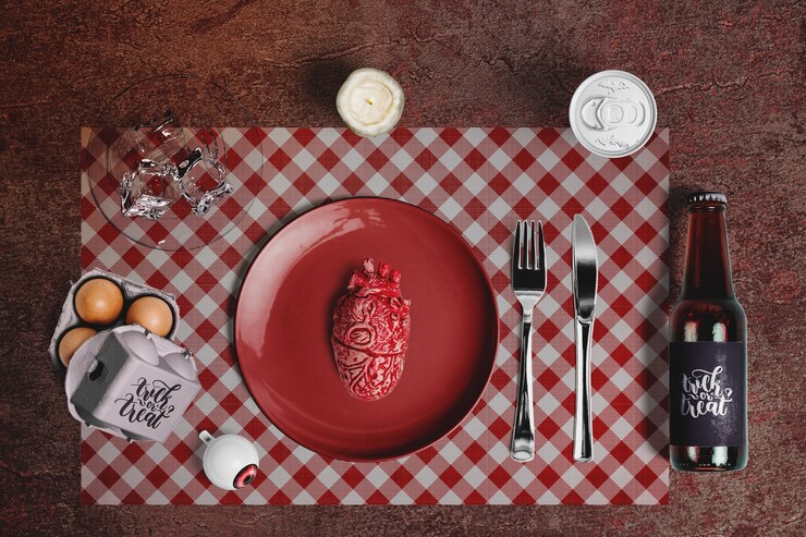 PSD vista superior do criador de cena de halloween