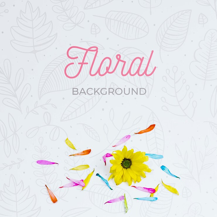 PSD vista superior elegante fundo floral