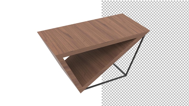 Vista superior de la mesa de madera sin sombra 3d render