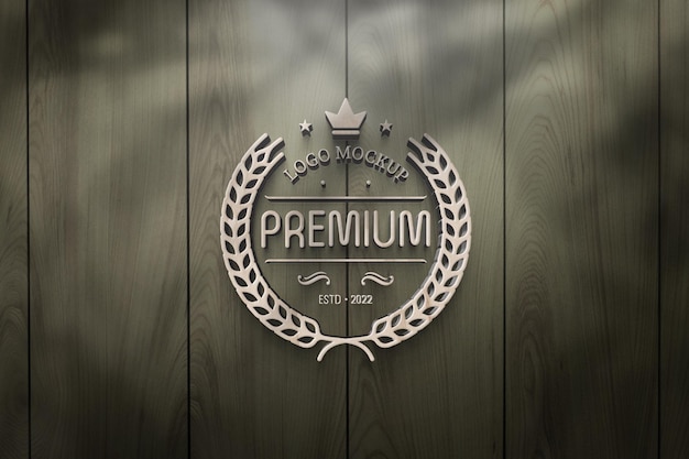 Vista superior na maquete de logotipo de parede realista