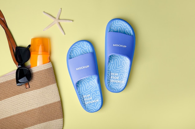 Vista superior no modelo de flip-flop