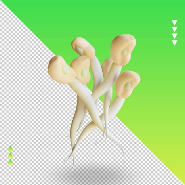 PSD vista superior de renderizado de brotes de soja vegetal 3d