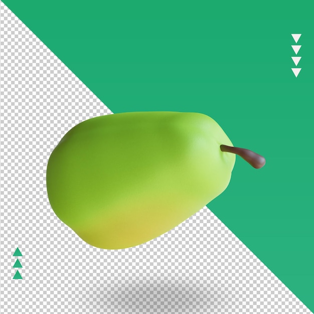 PSD vista superior de renderizado de papaya de frutas 3d