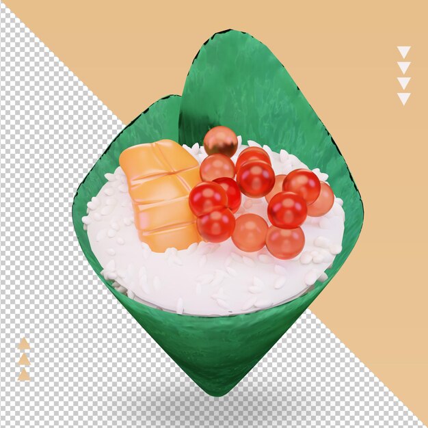 Vista superior de renderizado Temaki de comida asiática 3d