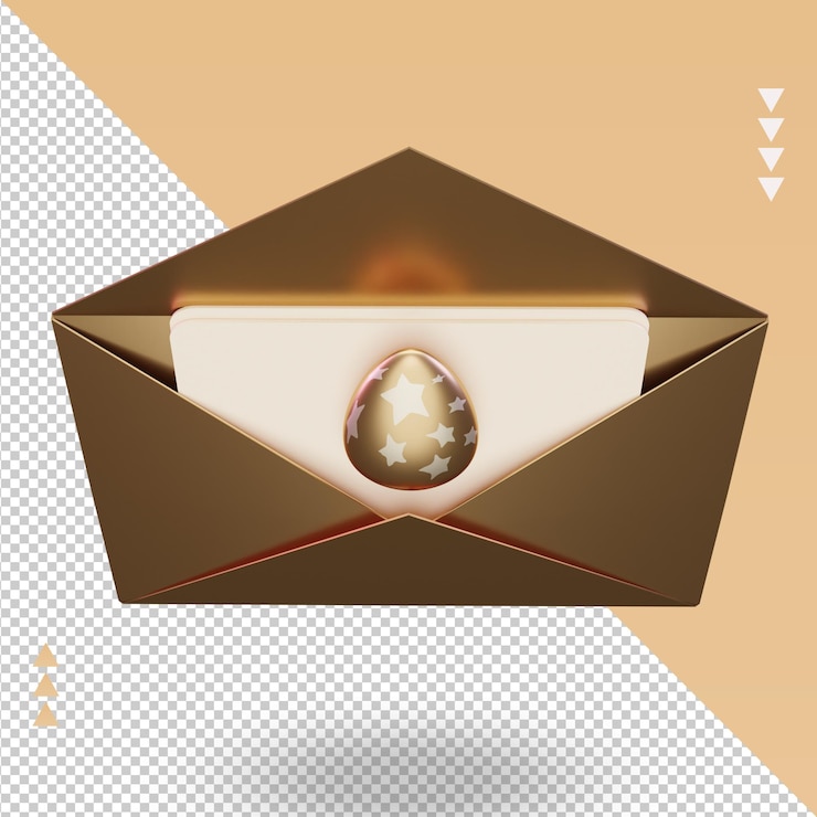 PSD vista superior de representación de icono de pascua de correo 3d