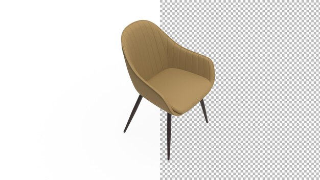 PSD vista superior de la silla de cuero sin sombra 3d render