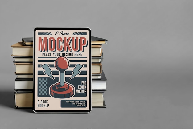 Vista superior sobre el modelo de libro electrónico