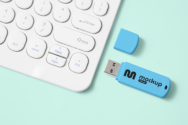 Vista superior sobre o design de maquete usb