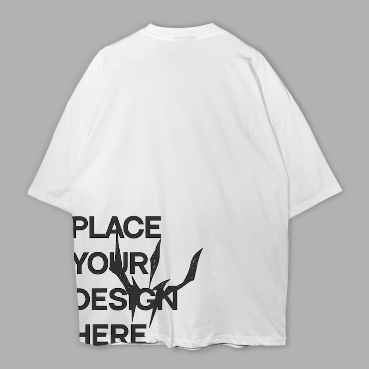 PSD vista traseira do psd da maquete de camiseta de tamanho grande realista
