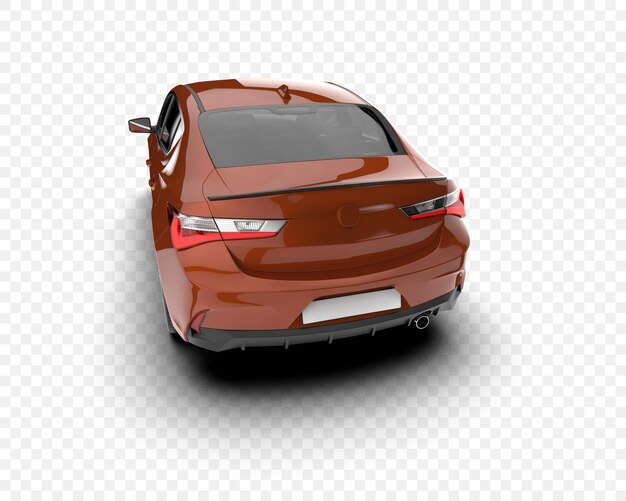 Vista trasera del automóvil sedan marrón