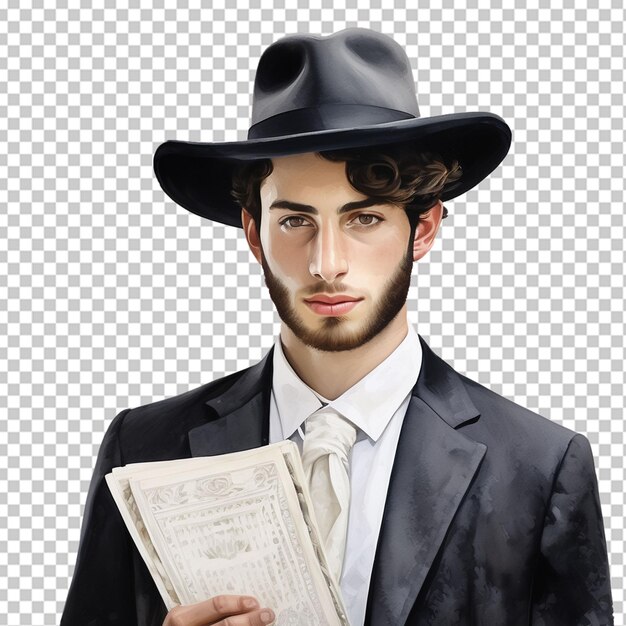Vista trasera de un hombre judío con gorra de cráneo mirando el cielo azul