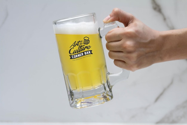 PSD visual cheers künstlerische bierkrug-psd-modelle