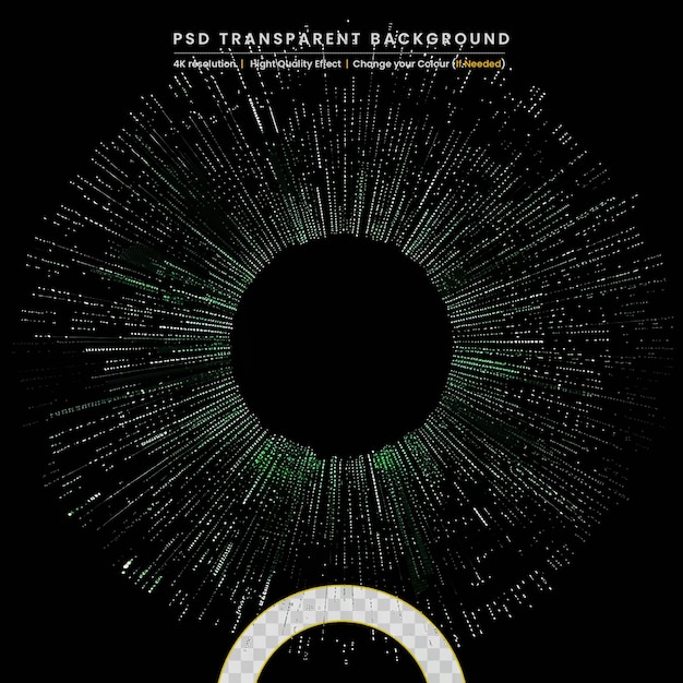 PSD visualisation circulaire colorée sur fond transparent