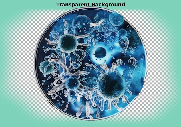 Visualización de un bucle microbiológico aislado en un fondo transparente
