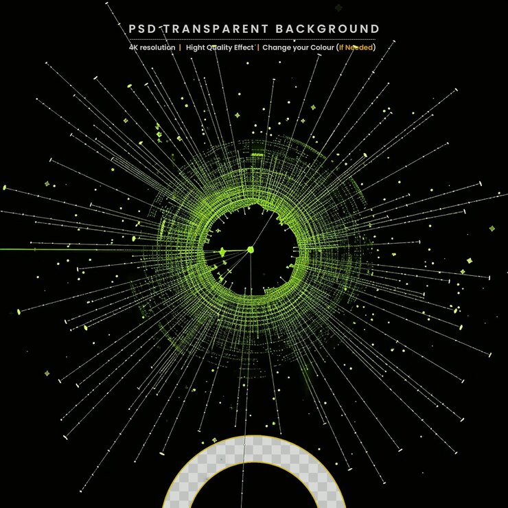 PSD visualización circular de colores sobre un fondo transparente