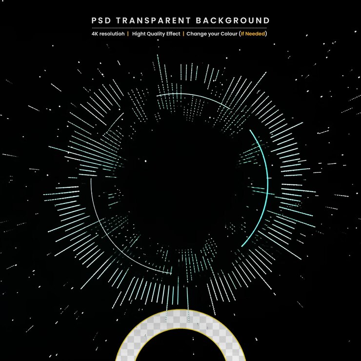 PSD visualización circular de colores sobre un fondo transparente
