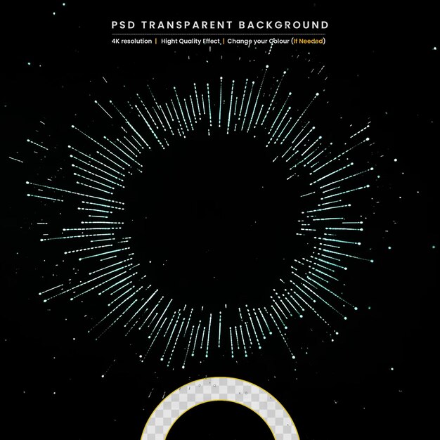 Visualización circular de colores sobre un fondo transparente