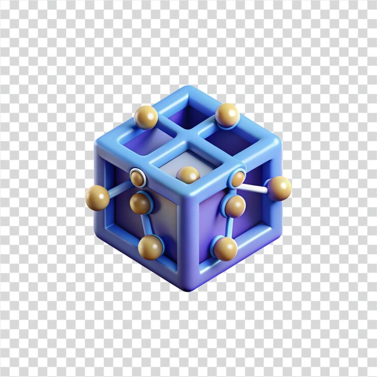PSD visualización de datos abstractos de la estructura del cubo en red de modelo 3d