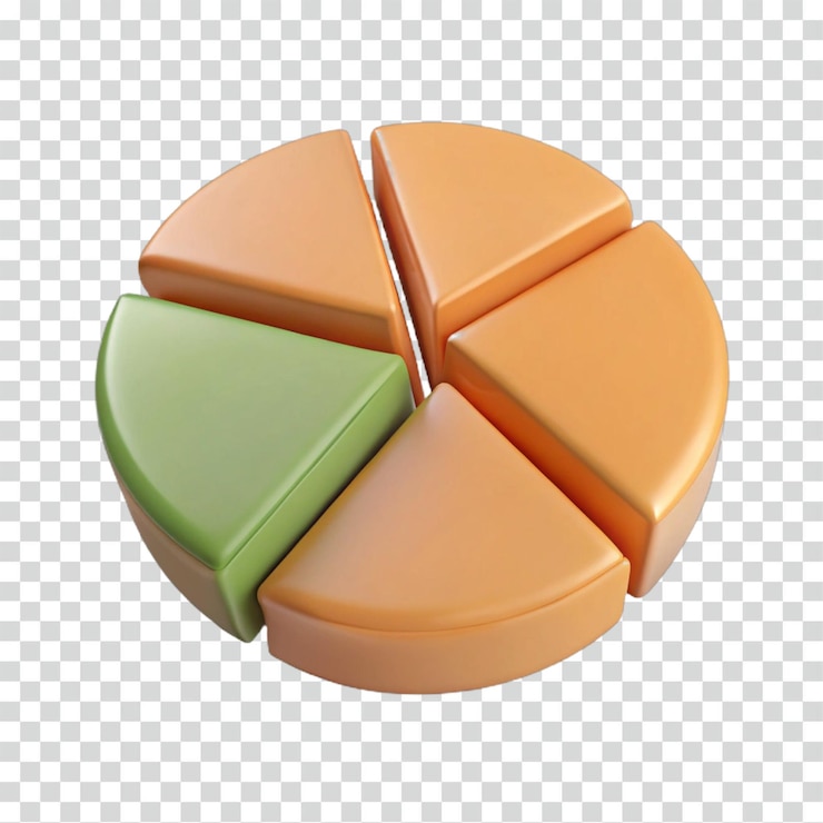 PSD visualización de datos análisis de segmentación del gráfico de torta en 3d