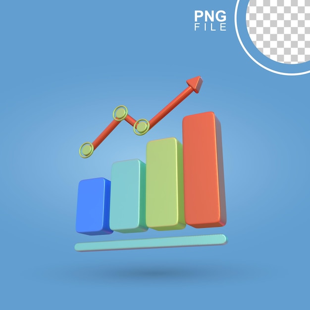 PSD visualización de datos ascendentes de stonk en 3d