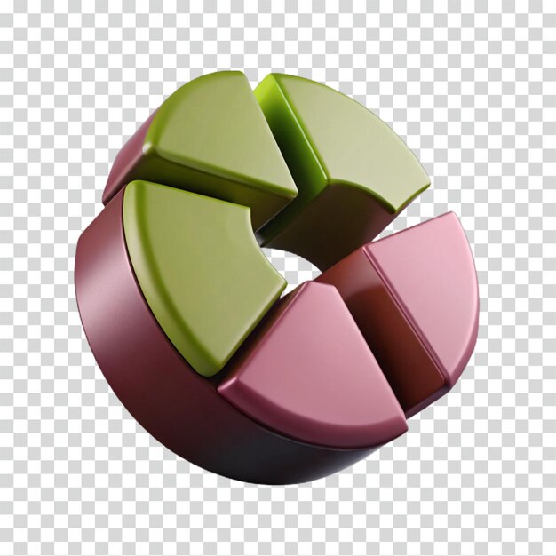 Visualización de datos en gráfico de torta 3D Desglosamiento de segmentos Representación estadística Análisis gráfico