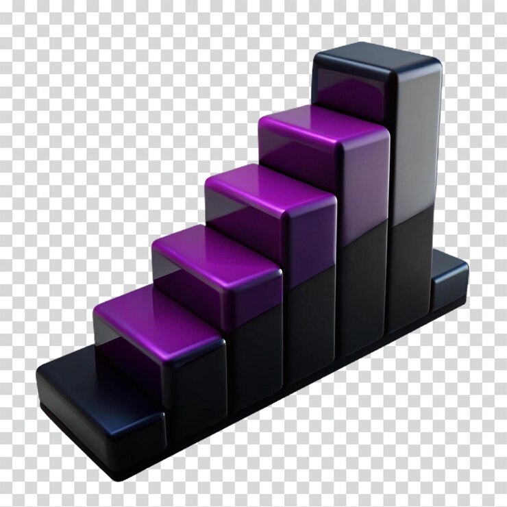 PSD visualización de datos de gráficos de barras 3d ascendentes