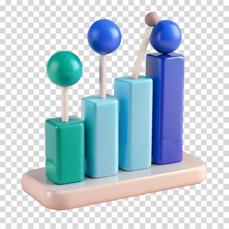 PSD visualización de datos de gráficos de barras en 3d de colores