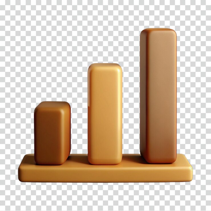 PSD visualización de datos de gráficos de barras ascendentes gráfico de crecimiento informe de progreso renderización 3d aumento estadístico análisis de negocios éxito financiero ascendente metricas de análisis de datos de tendencia