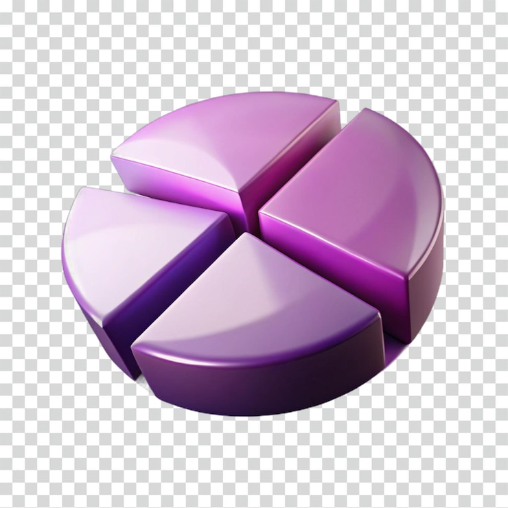 PSD visualización de datos de gráficos de pastel 3d segmentación porcentaje cuartos gradiente