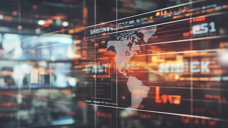 PSD visualización de datos de la red global en una pantalla digital 1