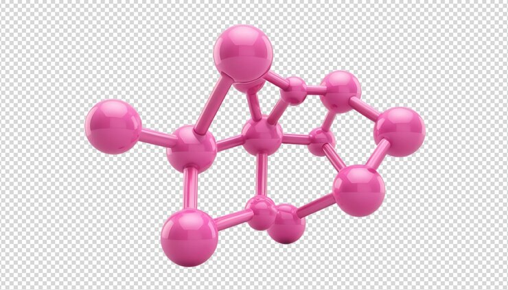 PSD visualización de la estructura molecular de color rosa