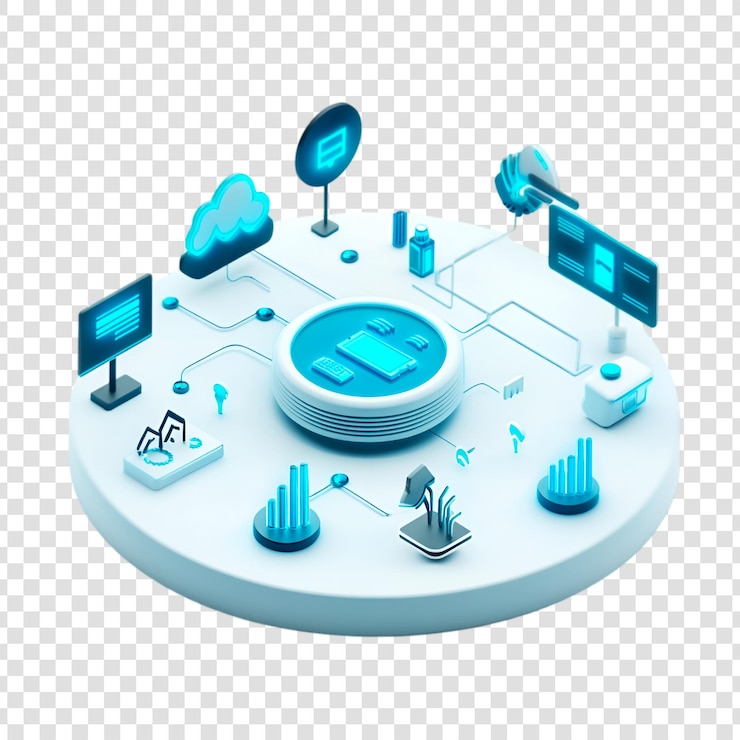 PSD visualización del flujo de datos del sistema de red futurista bright blue tech