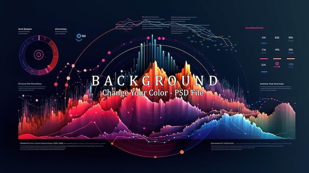 PSD visualización de gráficos de información abstracta representación de código de big data ia generativa