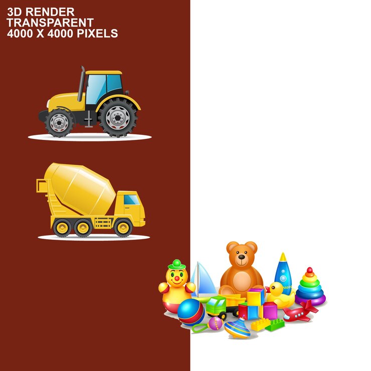 PSD una visualización de imágenes 3d para un modelo 3d de un tractor