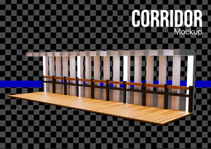 PSD visualización de la maqueta del pasillo